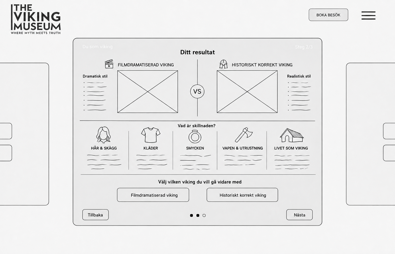 Wireframe för jämförelse av två vikingakaraktärer