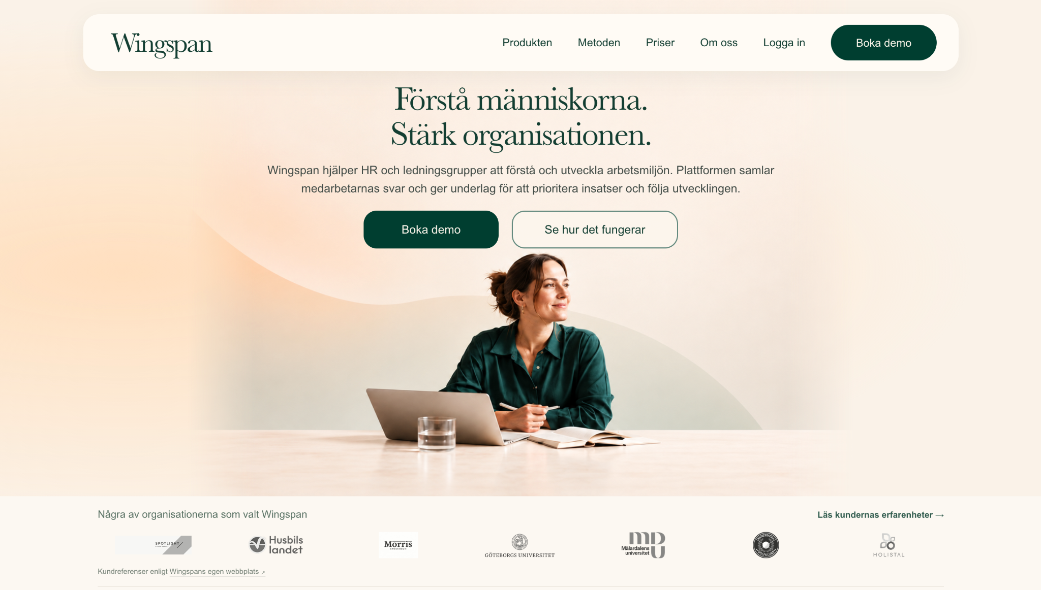 Koncept för Wingspans nya startsida